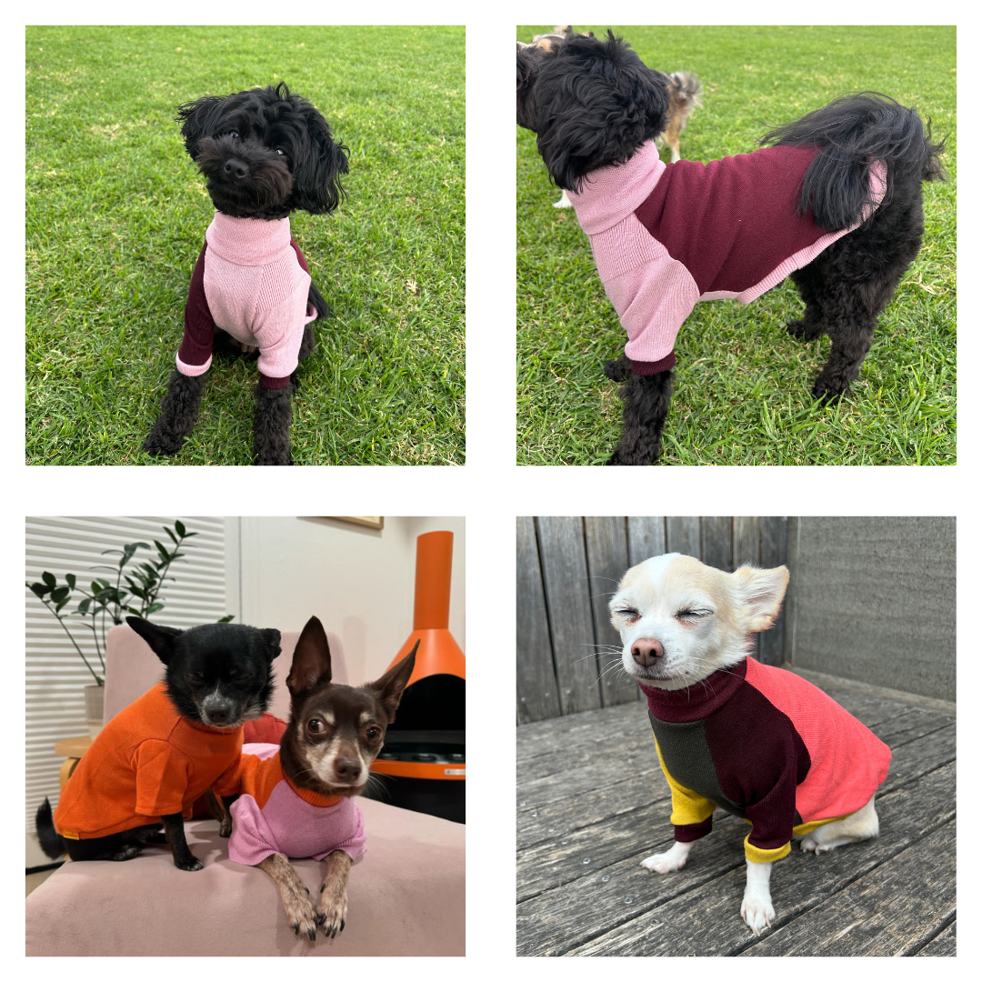 Size XXS, Turtleneck Patchwork - Bubblegum