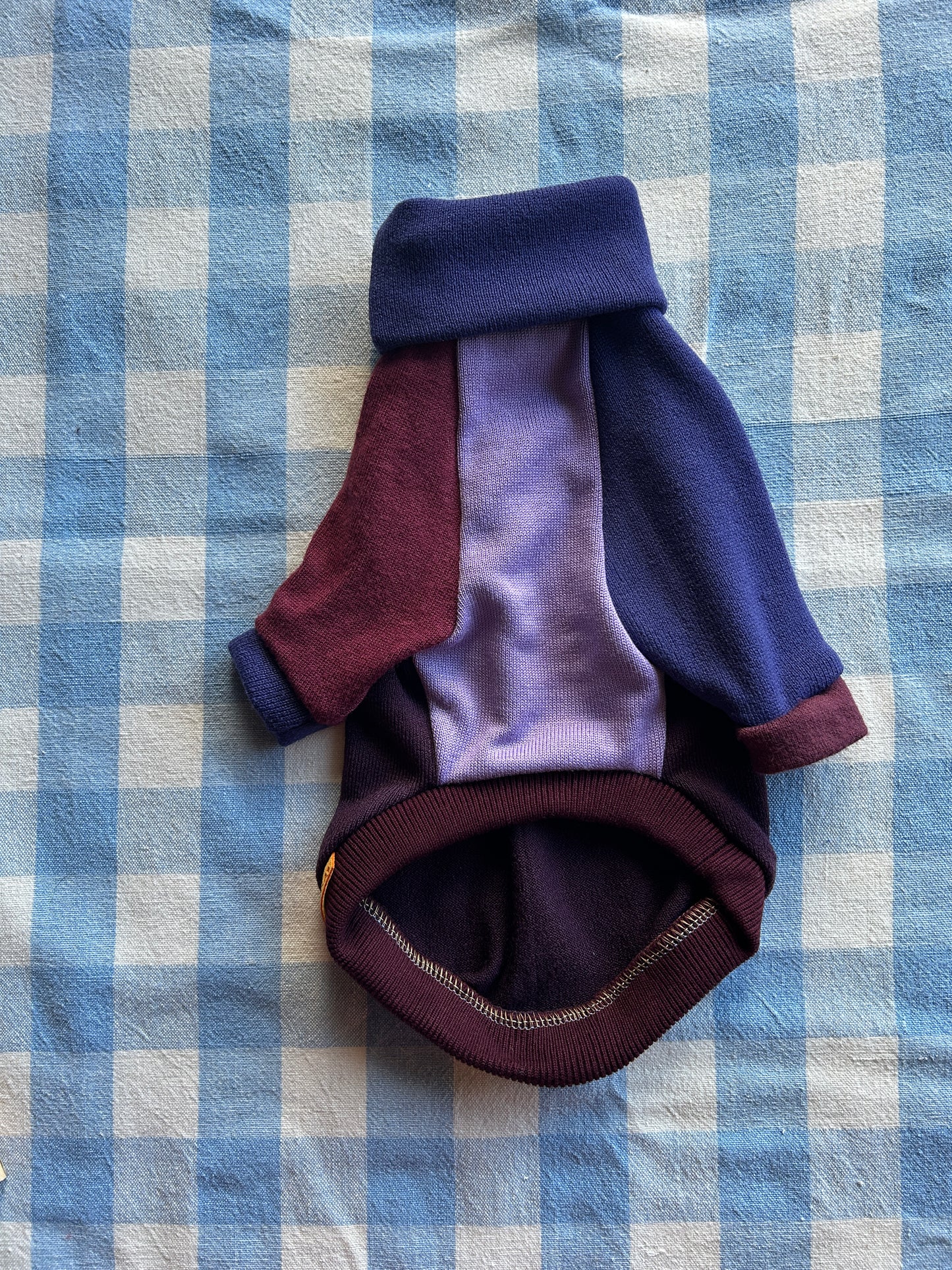 Size XXS, Turtleneck Patchwork - Amethyst