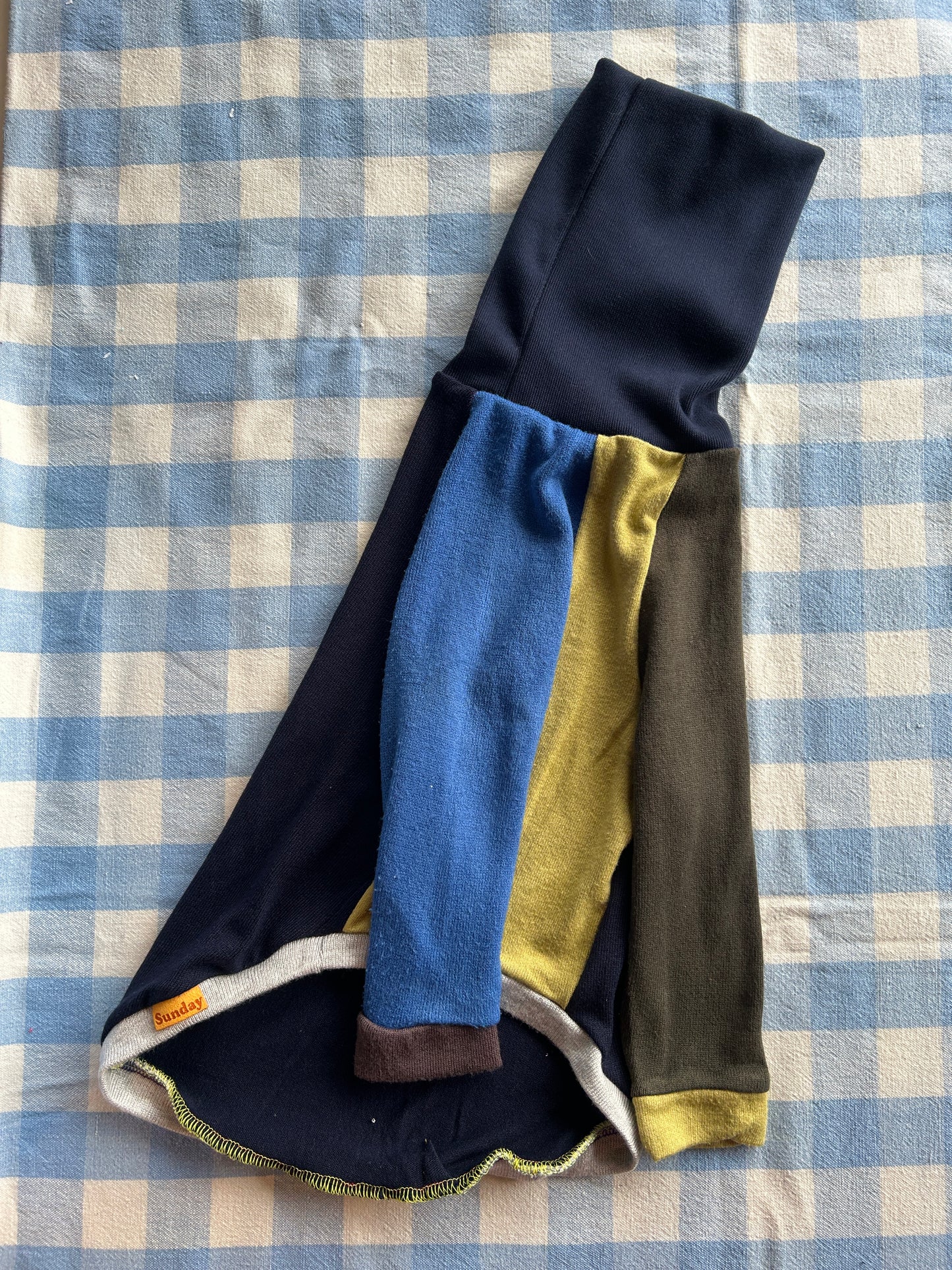 Size M, Sighthound Patchwork - Blue Moss