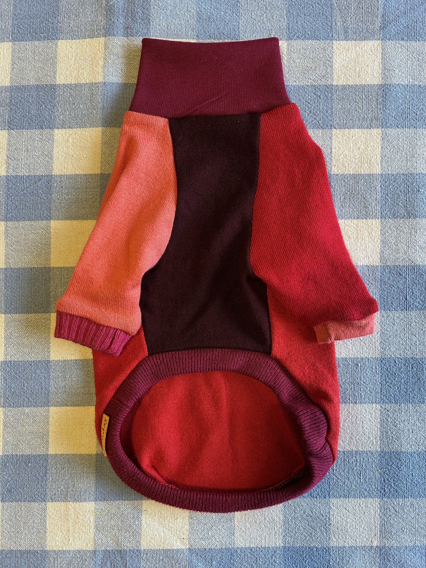 Size XXS, Turtleneck Patchwork - Raspberry