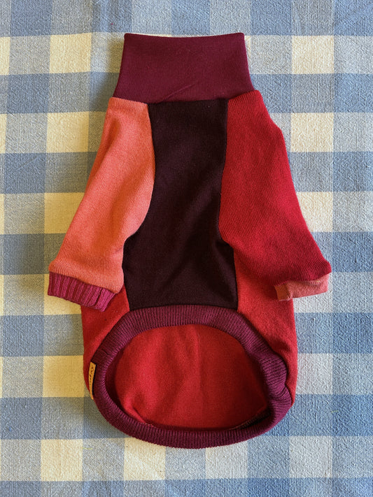 Size XXS, Turtleneck Patchwork - Raspberry