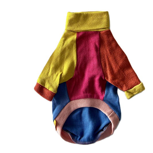 Size XXS, Turtleneck Patchwork - Tropical