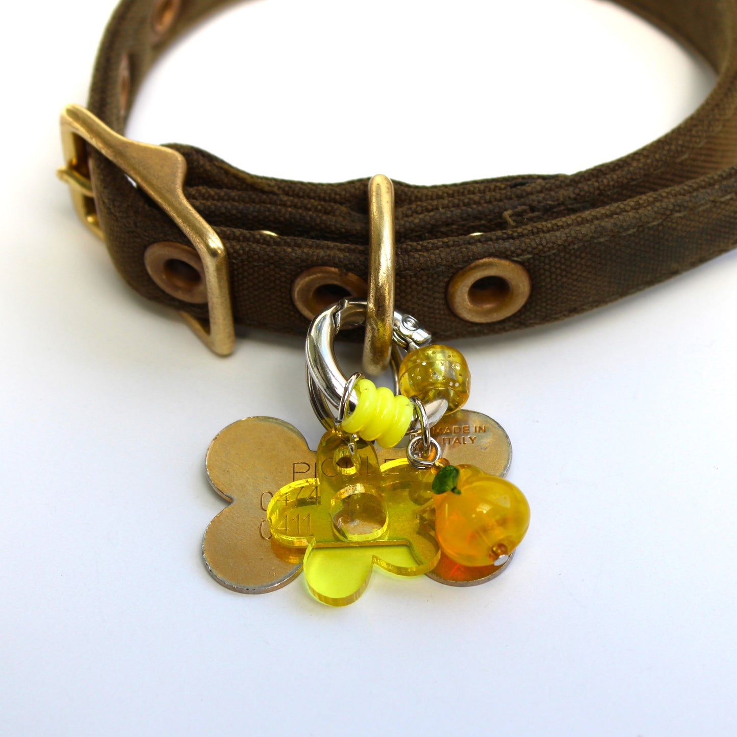 Pet Collar Charm - Yellow pear