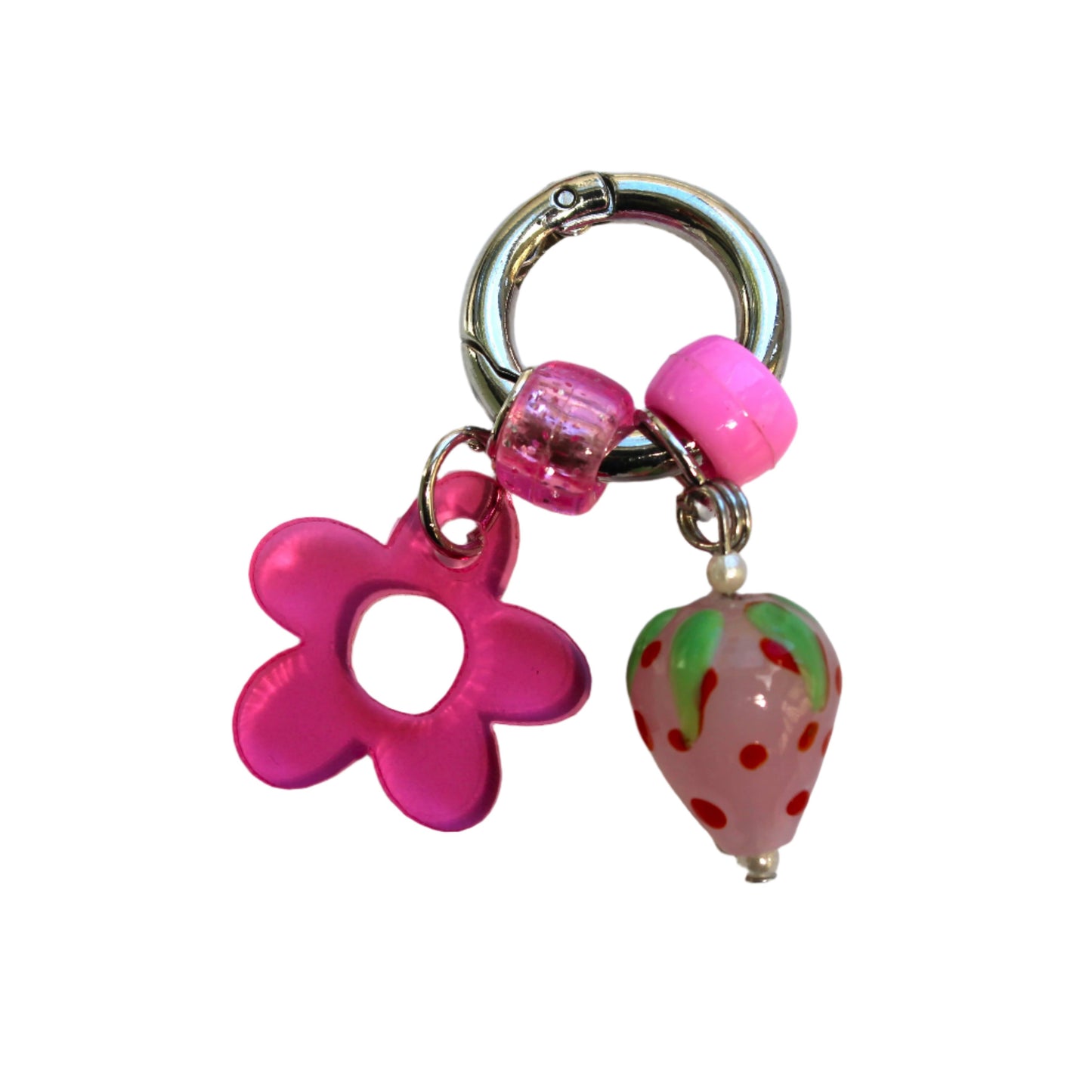 Pet Collar Charm - Pink Strawberry